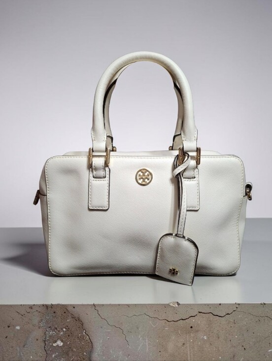 Tory Burch Handbags - Tory Burch Mini Square Robinson satchel bag in Ivory 9.5x6x4